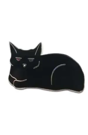 Custom Enamel Pin - Resting Black Cat Silhouette Lapel Pin