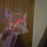 Client review photo of custom acrylic keychain