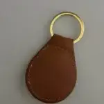 Client review photo of custom leather keychain