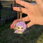 Client review photo of custom metal keychain